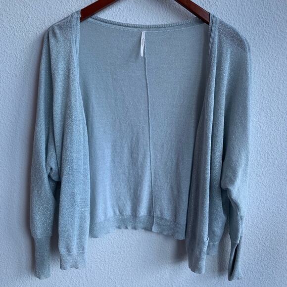 Free People Silver Sparkle Lightweight Sweater S - Picture 1 of 7